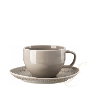 Чашка Café au Lait с блюдцем 0,40л коллекции Junto Pearl Grey бренда Rosenthal