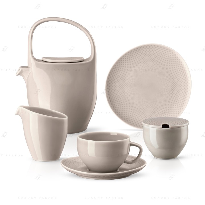 Чайный сервиз на 6 персон коллекции Junto Soft Shell бренда Rosenthal