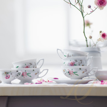 Чайный сервиз на 6 персон коллекции Maria Pink Rose бренда Rosenthal