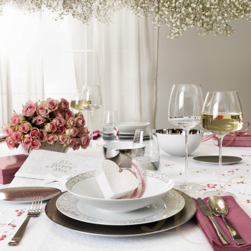 Чайный сервиз на 6 персон коллекции TAC Skin Platin бренда Rosenthal