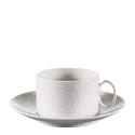 Чашка чайная с блюдцем 0,2л коллекции Barocco 92 Bianco бренда Rosenthal Versace