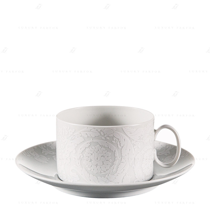 Чашка чайная с блюдцем 0,2л коллекции Barocco 92 Bianco бренда Rosenthal Versace