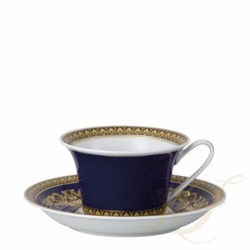 Чашка чайная с блюдцем 0,22л коллекции Medusa blue бренда Rosenthal Versace