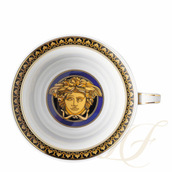 Чашка чайная с блюдцем 0,22л коллекции Medusa blue бренда Rosenthal Versace