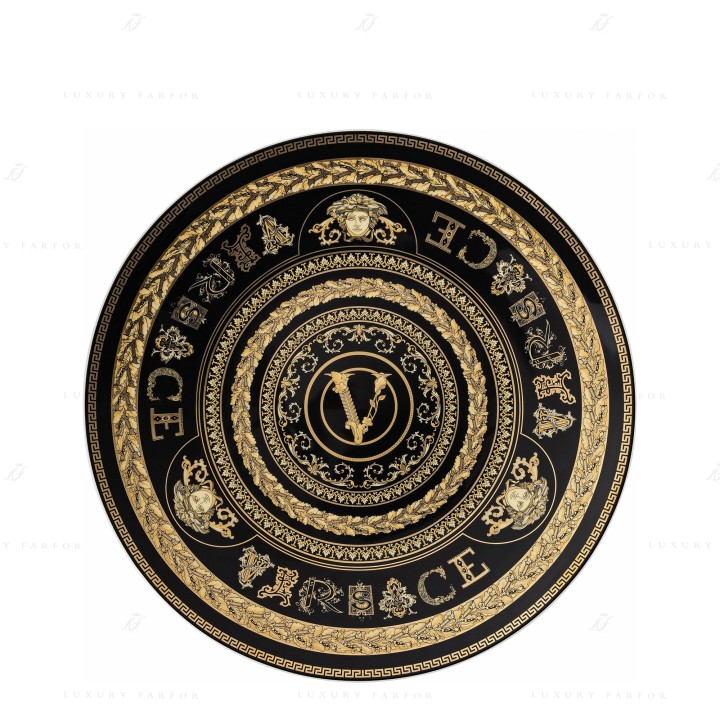 Тарелка подстановочная 33см коллекции Virtus Gala Black бренда Rosenthal Versace