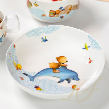 Тарелка глубокая детская 18,5см коллекции Happy as a Bear бренда VB