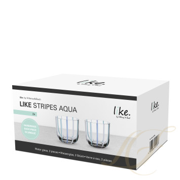 Стакан для воды 0,2л, 2шт. коллекции Like Stripes Aqua бренда VB