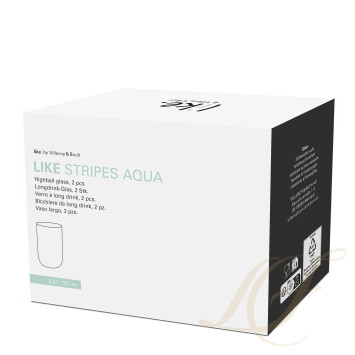 Стакан лонгдринк 0,3л, 2шт. коллекции Like Stripes Aqua бренда VB