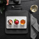 Набор 3 чаши для соуса с подносом 28см коллекции Manufacture Rock Blanc бренда Villeroy & Boch