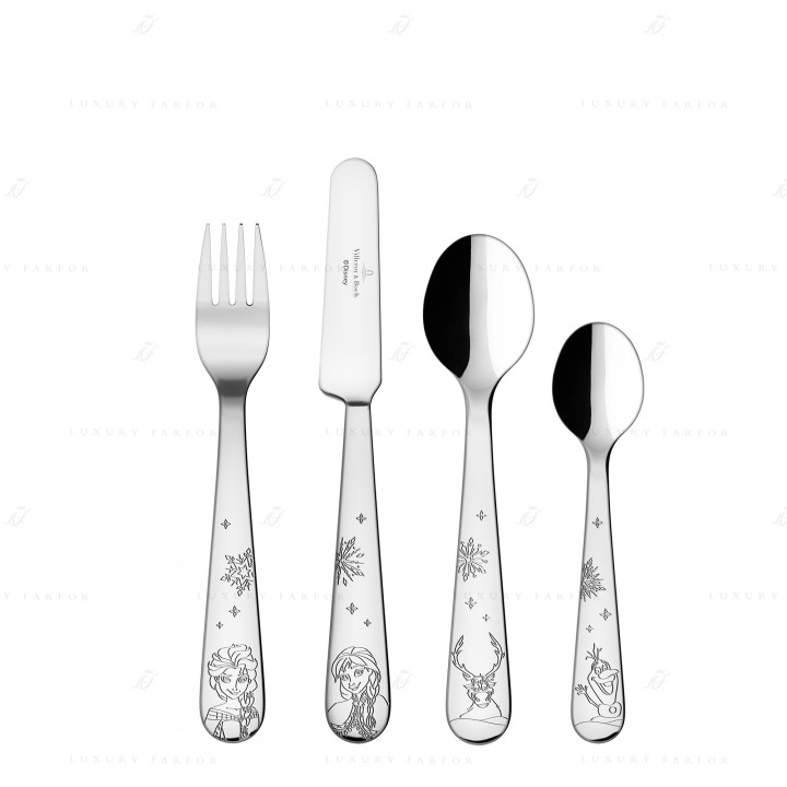 Набор детских столовых приборов из 4 предметов коллекции Disney Frozen бренда VB