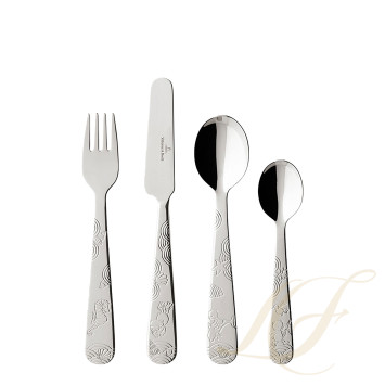 Набор детских столовых приборов из 4 предметов коллекции Happy as a Bear 