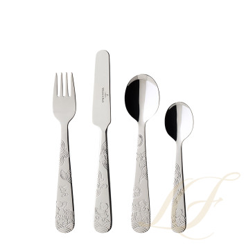 Набор детских столовых приборов из 4 предметов коллекции Happy as a Bear 