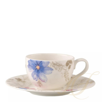 Чашка для завтрака с блюдцем 0,39л коллекции Mariefleur Gris бренда VB