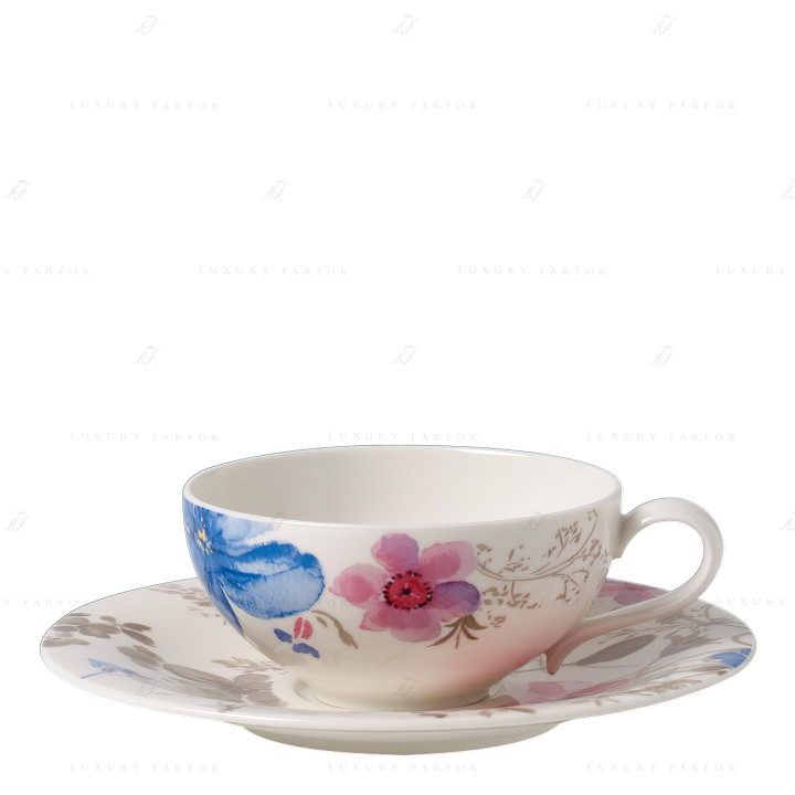 Чашка чайная с блюдцем 0,24л коллекции Mariefleur Gris бренда VB