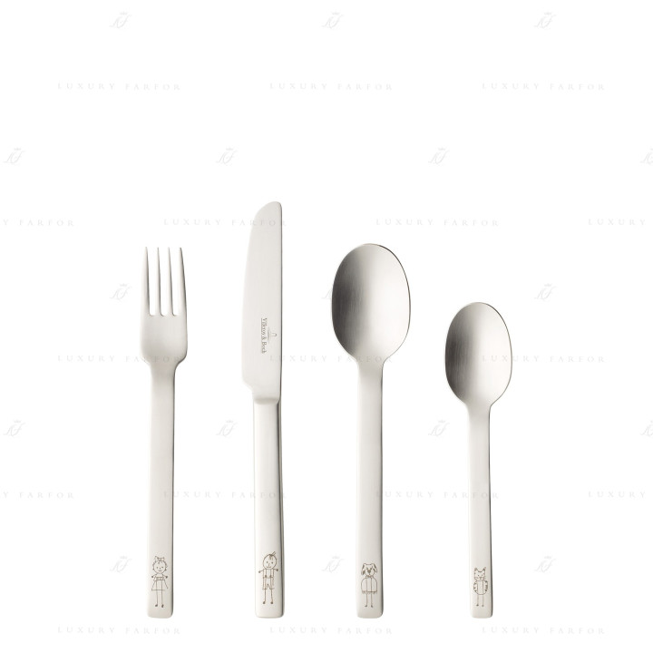 Набор детских столовых приборов из 4 предметов коллекции One бренда VB