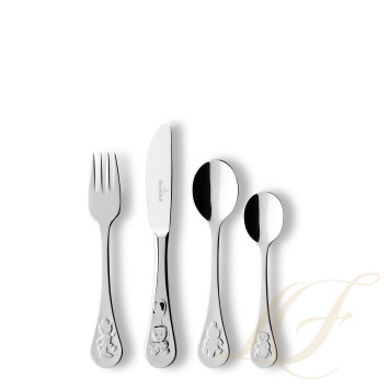 Набор детских столовых приборов из 4 предметов коллекции Teddy бренда VB