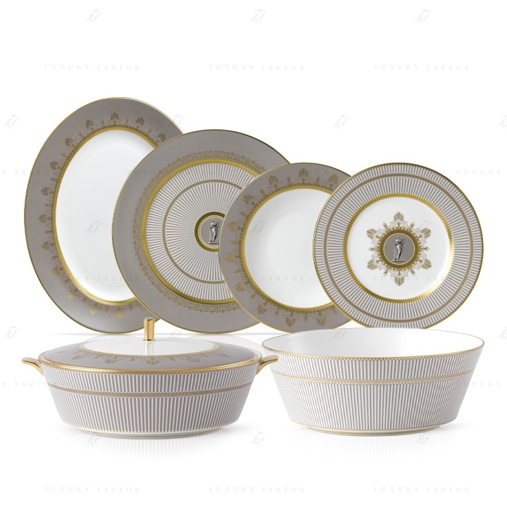 Столовый сервиз на 4 персоны коллекции Anthemion Grey бренда Wedgwood