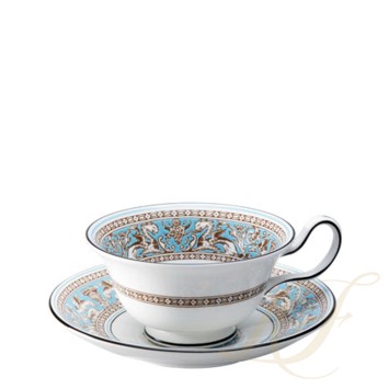 Чашка чайная с блюдцем  коллекции Florentine Turquoise бренда Wedgwood