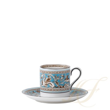 Чашка эспрессо с блюдцем 80мл коллекции Florentine Turquoise бренда Wedgwood