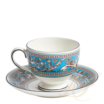 Чашка чайная с блюдцем 174мл коллекции Florentine Turquoise бренда Wedgwood