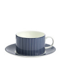 Чашка чайная с блюдцем 220мл коллекции Gio Pinstripe Blue бренда Wedgwood