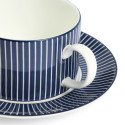 Чашка чайная с блюдцем 220мл коллекции Gio Pinstripe Blue бренда Wedgwood