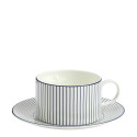 Чашка чайная с блюдцем 220мл коллекции Gio Pinstripe White бренда Wedgwood