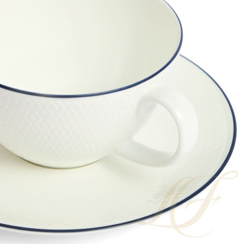 Чашка чайная с блюдцем 260мл коллекции Gio Blue Line бренда Wedgwood