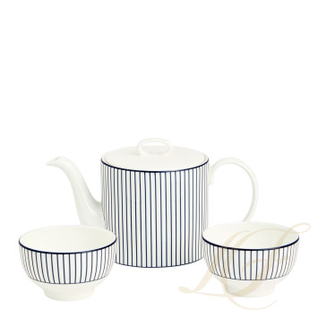 Набор чайный из 3 предметов коллекции Gio Pinstripe White бренда Wedgwood