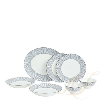 Набор из 7 предметов коллекции Gio Pinstripe White бренда Wedgwood