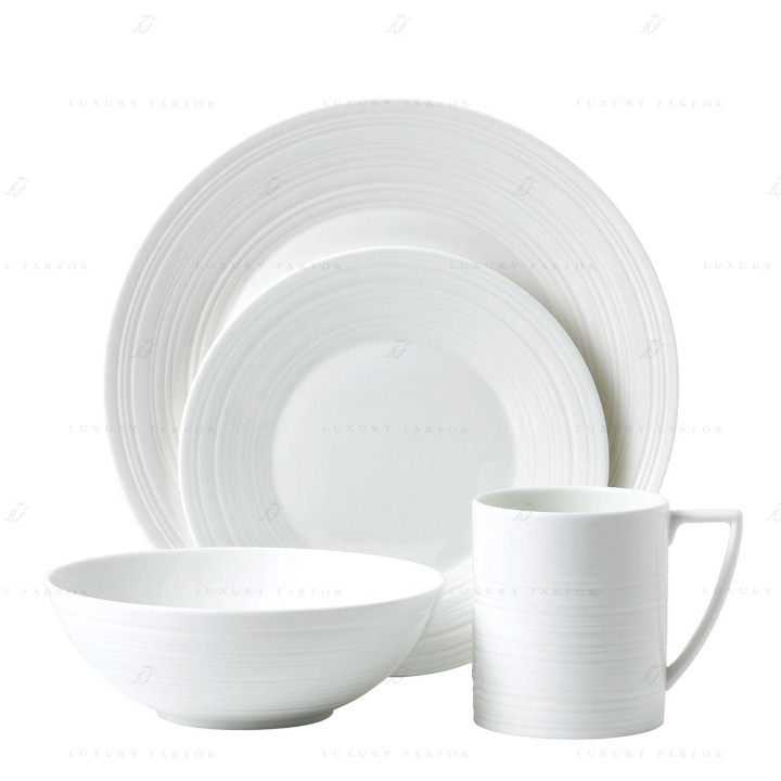 Набор из 16 предметов коллекции Jasper Conran - White Strata бренда Wedgwood