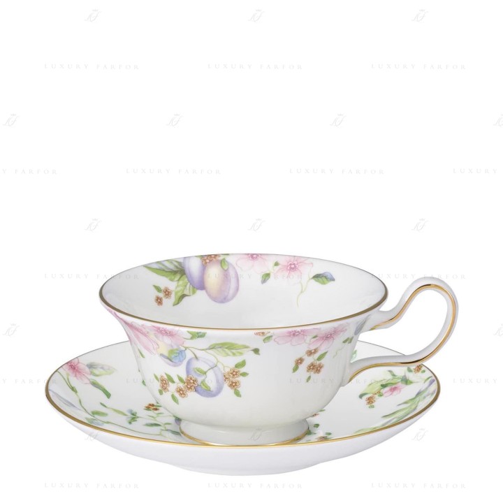 Чашка чайная с блюдцем 200мл коллекции Sweet Plum бренда Wedgwood