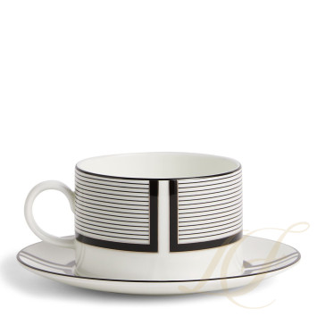 Чашка чайная с блюдцем 235мл коллекции Vera Wang - Luxe Graphite бренда Wedgwood