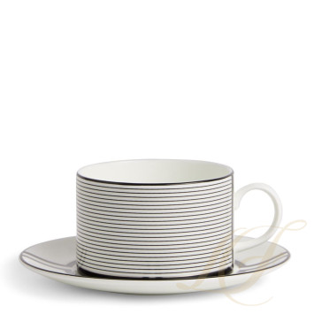Чашка чайная с блюдцем 235мл коллекции Vera Wang - Luxe Graphite бренда Wedgwood