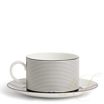 Чашка чайная с блюдцем 235мл коллекции Vera Wang - Luxe Graphite бренда Wedgwood