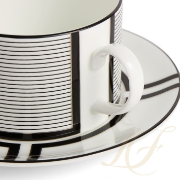 Чашка чайная с блюдцем 235мл коллекции Vera Wang - Luxe Graphite бренда Wedgwood