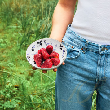 Чаша для мюсли 18см коллекции Wild Strawberry Inky Blue бренда Wedgwood