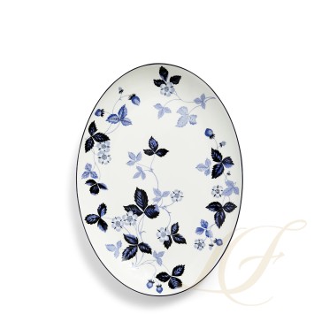 Блюдо овальное 30см коллекции Wild Strawberry Inky Blue бренда Wedgwood