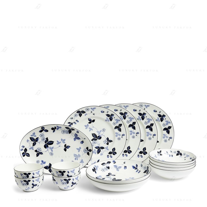 Набор из 15 предметов коллекции Wild Strawberry Inky Blue бренда Wedgwood