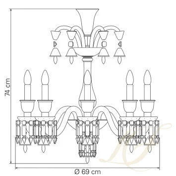 Люстра на 8 свечей 74 x 69см коллекции Zenith Flou бренда Baccarat