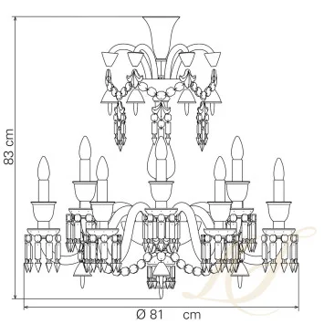 Люстра на 12 свечей 84 x 81см коллекции Zenith Flou бренда Baccarat