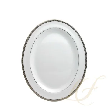 Блюдо овальное 33см коллекции Athena Platine бренда Bernardaud