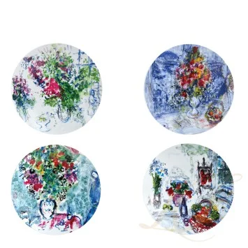 Тарелка закусочная 21см, 4шт. коллекции Les Bouquets de Fleurs - Marc Chagall бренда Bernardaud