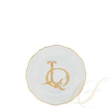 Тарелка десертная 17см коллекции Corona Monogram Oro Brillante бренда Richard Ginori