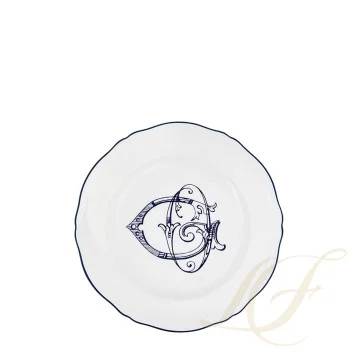 Тарелка закусочная 21см коллекции Corona Monogram Blue Cobalto бренда Richard Ginori