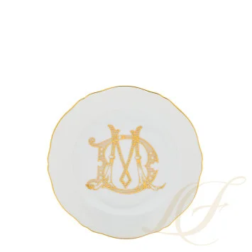 Тарелка закусочная 21см коллекции Corona Monogram Oro Brillante бренда Richard Ginori