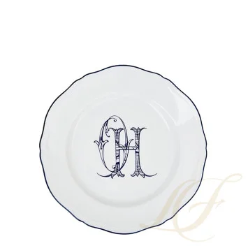 Тарелка главная 26,5см коллекции Corona Monogram Blue Cobalto бренда Richard Ginori