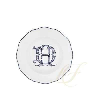 Тарелка суповая 24см коллекции Corona Monogram Blue Cobalto бренда Richard Ginori