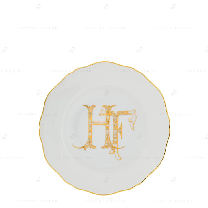 Тарелка суповая 24см коллекции Corona Monogram Oro Brillante бренда Richard Ginori