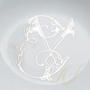 Тарелка суповая 24см коллекции Corona Monogram Platino бренда Richard Ginori